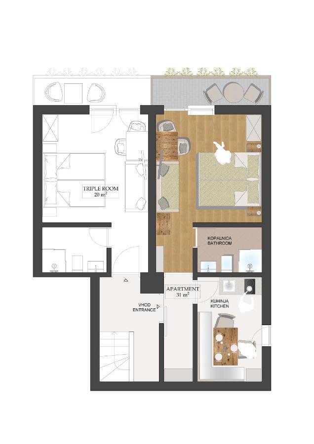 Apartments And Rooms Razen 보히니 외부 사진