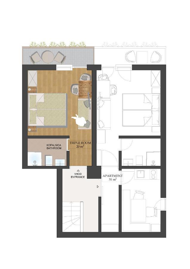 Apartments And Rooms Razen 보히니 외부 사진